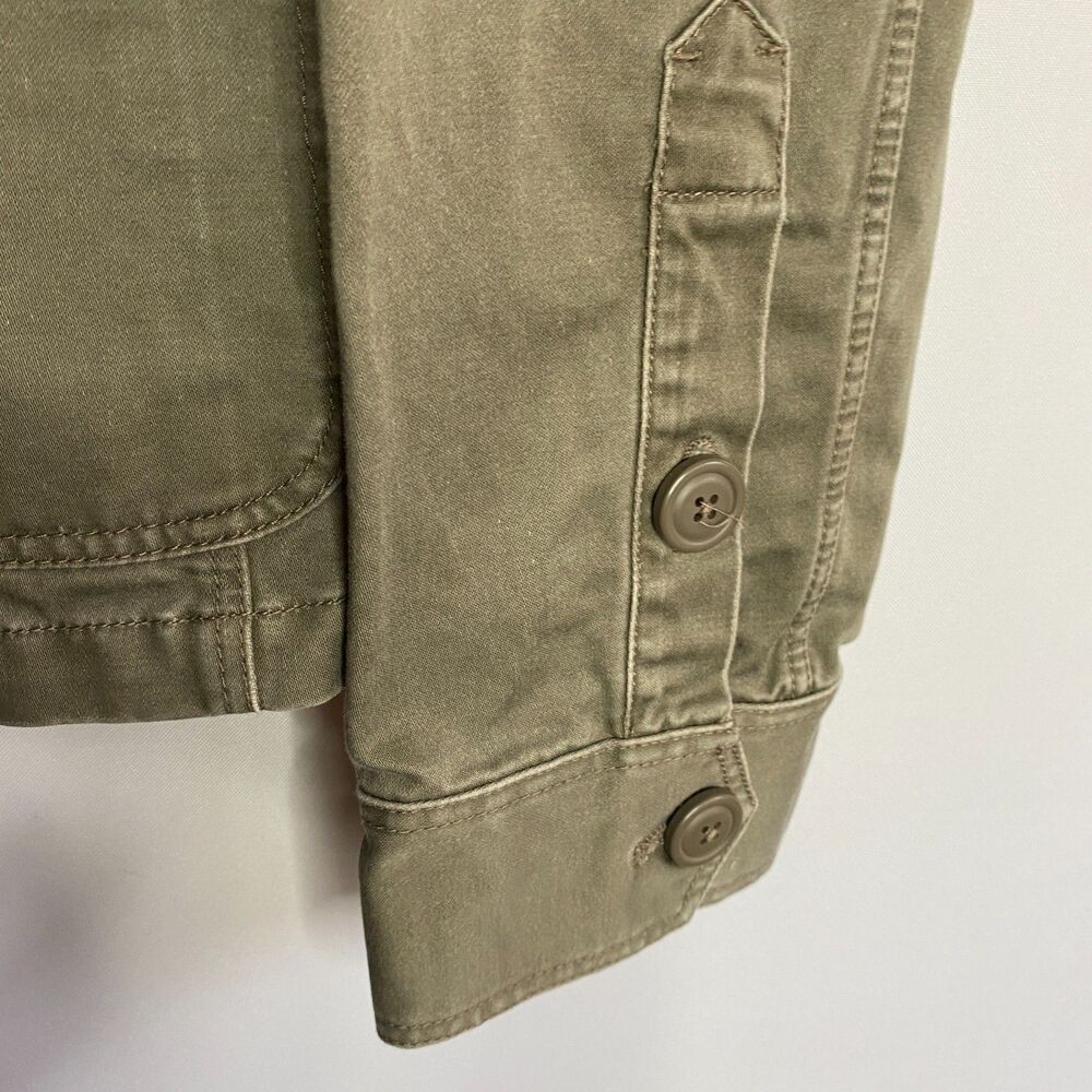 J Crew Womens Army Green Military Style Cotton Jacket Size L - Picture 6 of 12